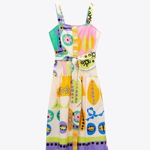 Zara Printed Midi Dress